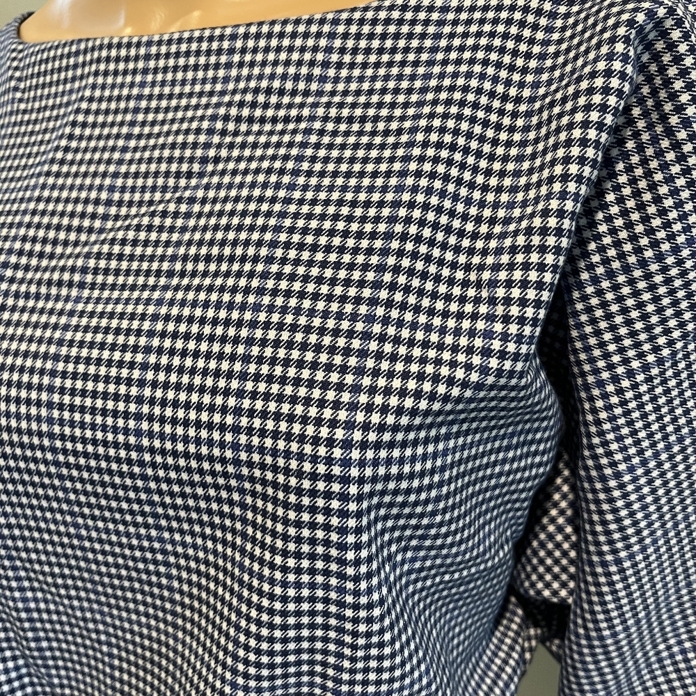 Trina Turk Amar Dress Navy & White Check Size 6    New With Tags - Picture 4 of 16